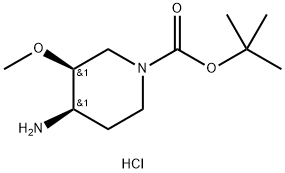 tert-Butyl (3S,4R)-4-amino-3-methoxypiperidine-1-carboxylate hydrochloride Struktur