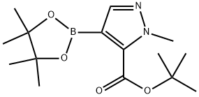 tert-Butyl 1-methyl-4-(4,4,5,5-tetramethyl-1,3,2-dioxaborolan-2-yl)-1H-pyrazole-5-carboxylate 化学構造式