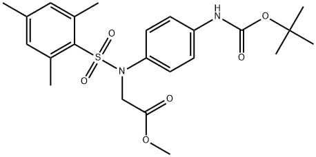 methyl 2-[N-(4-{[(tert-butoxy)carbonyl]amino}phenyl)-2,4,6-trimethylbenzenesulfonamido]acetate,2355377-26-1,结构式