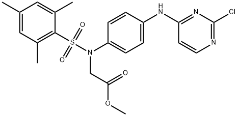methyl 2-(N-{4-[(2-chloropyrimidin-4-yl)amino]phenyl}-2,4,6-trimethylbenzenesulfonamido)acetate Struktur