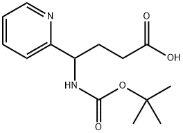 4-tert-Butoxycarbonylamino-4-pyridin-2-yl-butyric acid 化学構造式