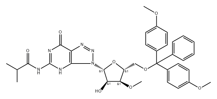 2356164-03-7 Propanamide, N-?[3-?[5-?O-?[bis(4-?methoxyphenyl)?phenylmethyl]?-?3-?O-?methyl-?β-?D-?ribofuranosyl]?-?6,?7-?dihydro-?7-?oxo-?3H-?1,?2,?3-?triazolo[4,?5-?d]?pyrimidin-?5-?yl]?-?2-?methyl-