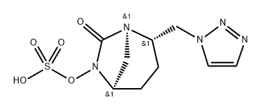 Sulfuric acid, mono[(1R,2S,5R)-7-oxo-2-(1H-1, 2,3-triazol-1-ylmethyl)-1,6-diazabicyclo[3.2.1] oct-6-yl] ester Struktur