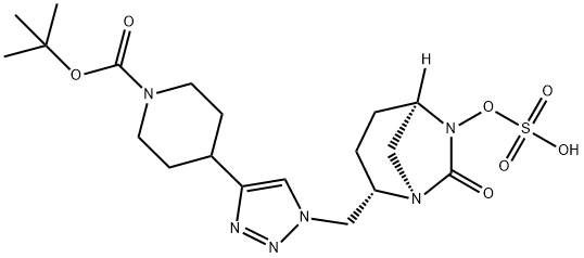 1-PIPERIDINECARBOXYLIC ACID, 4-[1-[[(1R,2S,5R)- 7-OXO-6-(SULFOOXY)-1,6-DIAZABICYCLO[3.2.1]OCT2-YL]ME,2357150-42-4,结构式