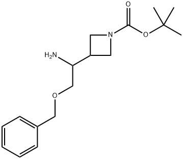 tert-Butyl 3-(1-amino-2-(benzyloxy)ethyl)azetidine-1-carboxylate 化学構造式