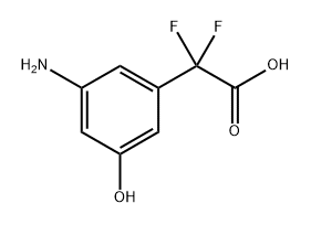 2-(3-Amino-5-hydroxyphenyl)-2,2-difluoroacetic acid 化学構造式