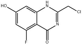 2-(Chloromethyl)-5-fluoro-7-hydroxyquinazolin-4(3H)-one 化学構造式