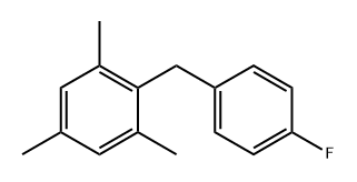 2-(4-fluorobenzyl)-1,3,5-trimethylbenzene Struktur