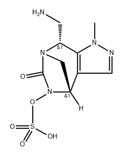 rel-(4R,8S)-8-(aminomethyl)-1-methyl-6-oxo-4,8-dihydro-1H-4,7-methanopyrazolo[3,4-e][1,3]diazepin-5(6H)-yl hydrogen sulfate Structure
