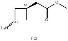 Cyclobutaneacetic acid, 3-amino-, methyl ester, hydrochloride (1:1), trans- Struktur