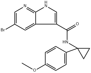 5-bromo-N-(1-(4-methoxyphenyl)cyclopropyl)-1H-pyrrolo[2,3-b]pyridine-3-carboxamide5-bromo-N-(1-(4-methoxyphenyl)cyclopropyl)-1H-pyrrole[2,3-b]pyridin-3-carboxylic acid amide Structure