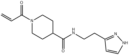 1-(1-Oxo-2-propen-1-yl)-N-[2-(1H-pyrazol-3-yl)ethyl]-4-piperidinecarboxamide 化学構造式