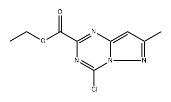 ethyl 4-chloro-7-methyl-pyrazolo[1,5-a][1,3,5]triazine-2-carboxylate 化学構造式