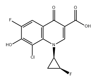 8-chloro-6-fluoro-1-((1R,2S)-2-fluorocyclopropyl)-7-hydroxy-4-oxo-1,4-dihydroquinoline-3-carboxylic acid