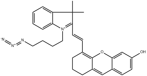 2368254-14-0 3H-INDOLIUM, 1-(4-AZIDOBUTYL)-2-[(1E)-2-(2,3-DIHYDRO-6-HYDROXY-1H-XANTHEN-4-YL)ETHENYL]-3,3-DIMETHYL-