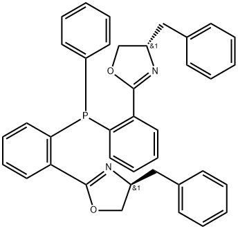 (4S,4'S)-2,2'-((苯基膦二基)双(2,1-亚苯基))双(4-苄基-4,5-二氢恶唑),2368937-52-2,结构式