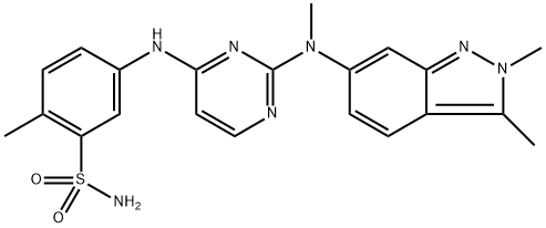 Benzenesulfonamide, 5-[[2-[(2,3-dimethyl-2H-indazol-6-yl)methylamino]-4-pyrimidinyl]amino]-2-methyl-,2369664-19-5,结构式