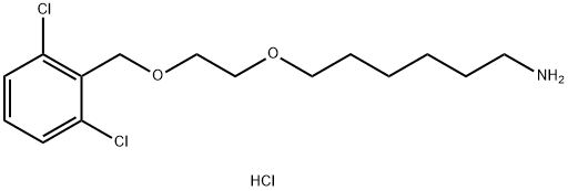 1-Hexanamine, 6-[2-[(2,6-dichlorophenyl)methoxy]ethoxy]-, hydrochloride (1:1) Struktur