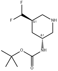 N-[(3R,5R)-5-(二氟甲基)-3-哌啶基]氨基甲酸叔丁酯, 2375165-64-1, 结构式