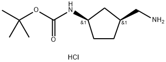 rac-tert-butyl N-[(1R,3S)-3-(aminomethyl)cyclopentyl]carbamate hydrochloride, cis,2375247-95-1,结构式
