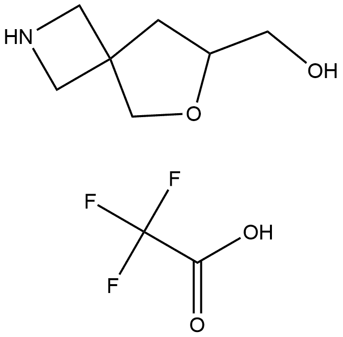6-Oxa-2-azaspiro[3.4]octane-7-methanol, 2,2,2-trifluoroacetate (1:1) Struktur
