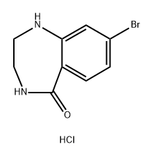 8-溴-2,3,4,5-四氢-1H-1,4-苯并二氮杂卓-5-酮盐酸盐 结构式