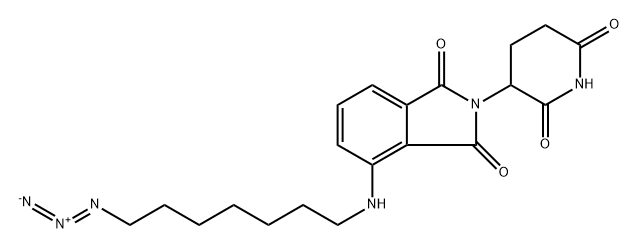 4-((7-azidoheptyl)amino)-2-(2,6-dioxopiperidin-3-yl)isoindoline-1,3-dione 化学構造式