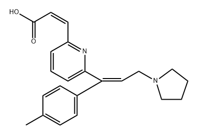 (Z)-3-(6-((Z)-3-(Pyrrolidin-1-yl)-1-(p-tolyl)prop-1-en-1-yl)pyridin-2-yl)acrylic Acid,2375728-23-5,结构式