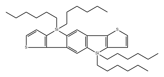 苯并[1,2-B:4,5-B]双(4,4'-二己基-4H-噻咯并[3,2-B]噻吩) 结构式