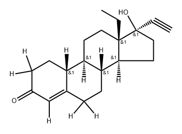 炔诺孕酮-D6 结构式