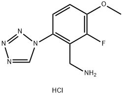 (2-fluoro-3-methoxy-6-(1H-tetrazol-1-yl)phenyl)methanamine Struktur