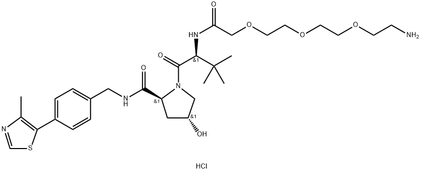 VH 032 酰胺-PEG3-胺二盐酸盐,2376990-24-6,结构式