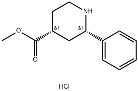 4-Piperidinecarboxylic acid, 2-phenyl-, methyl ester, hydrochloride (1:1), (2S,4R)- 结构式