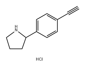 2-(4-ethynylphenyl)pyrrolidine hydrochloride,2377033-22-0,结构式