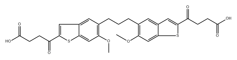 Benzo[b]thiophene-2-butanoic acid, 5,5'-(1,3-propanediyl)bis[6-methoxy-γ-oxo- Struktur