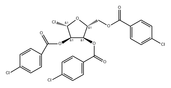 β-D-Ribofuranosyl chloride, 2,3,5-tris(4-chlorobenzoate),2378379-44-1,结构式