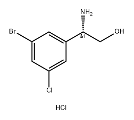 (2S)-2-氨基-2-(3-溴-5-氯苯基)乙-1-醇盐酸盐,2378489-93-9,结构式