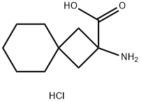 Spiro[3.5]nonane-2-carboxylic acid, 2-amino-, hydrochloride (1:1) Structure