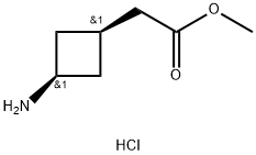 Cyclobutaneacetic acid, 3-amino-, methyl ester, hydrochloride (1:1), cis- Struktur