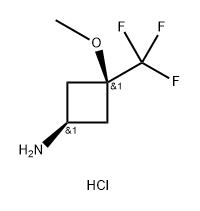 Cyclobutanamine, 3-methoxy-3-(trifluoromethyl)-, hydrochloride (1:1), cis-,2378507-12-9,结构式
