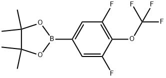 1,3,2-Dioxaborolane, 2-[3,5-difluoro-4-(trifluoromethoxy)phenyl]-4,4,5,5-tetramethyl- 化学構造式