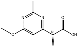 4-Pyrimidineacetic acid, 6-methoxy-α,2-dimethyl-, (αR)- Struktur