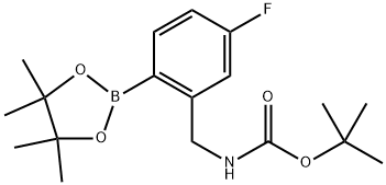 (5-氟-2-(4,4,5,5-四甲基-1,3,2-二氧硼杂环戊烷-2-基)苄基)氨基甲酸叔丁基酯, 2381194-51-8, 结构式