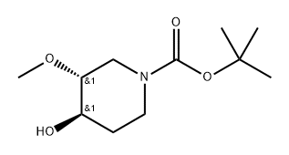 tert-butyl (3R,4R)-4-hydroxy-3-methoxy-piperidine-1-carboxylate Struktur