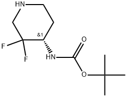 (S)-tert-butyl 3,3-difluoropiperidin-4-ylcarbamate,2382503-76-4,结构式