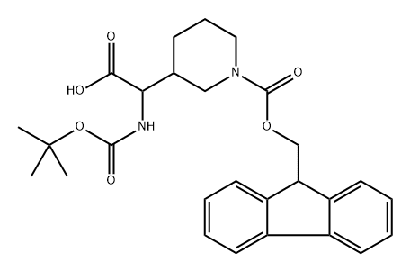 2-{[(tert-butoxy)carbonyl]amino}-2-(1-{[(9H-fluoren -9-yl)methoxy]carbonyl}piperidin-3-yl)acetic acid Structure