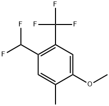 1-(Difluoromethyl)-4-methoxy-5-methyl-2-(trifluoromethyl)benzene Struktur