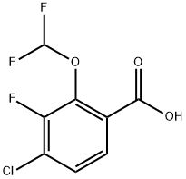 4-chloro-2-(difluoromethoxy)-3-fluorobenzoic acid Structure
