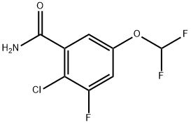 2-Chloro-5-(difluoromethoxy)-3-fluorobenzamide Structure