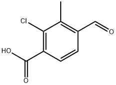 2-Chloro-4-formyl-3-methylbenzoic acid Struktur